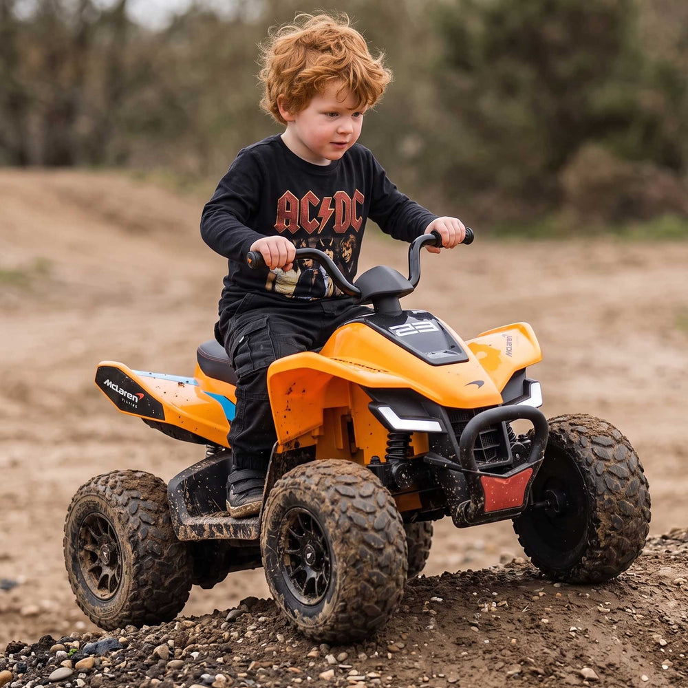 Kids Officially Licensed McLaren Deluxe ATV Ride On Quad Bike | Orange