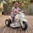 Kids Ride On Motorbike Motorcycle with Working Bubble Exhaust | Bones White & Green