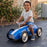 Kids Speedster Vintage Racer Metal Ride On Push Car | Cobalt Blue