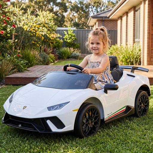 Lamborghini Aventador Officially Licensed Kids Ride On Car with Remote Control | Bianco (White)
