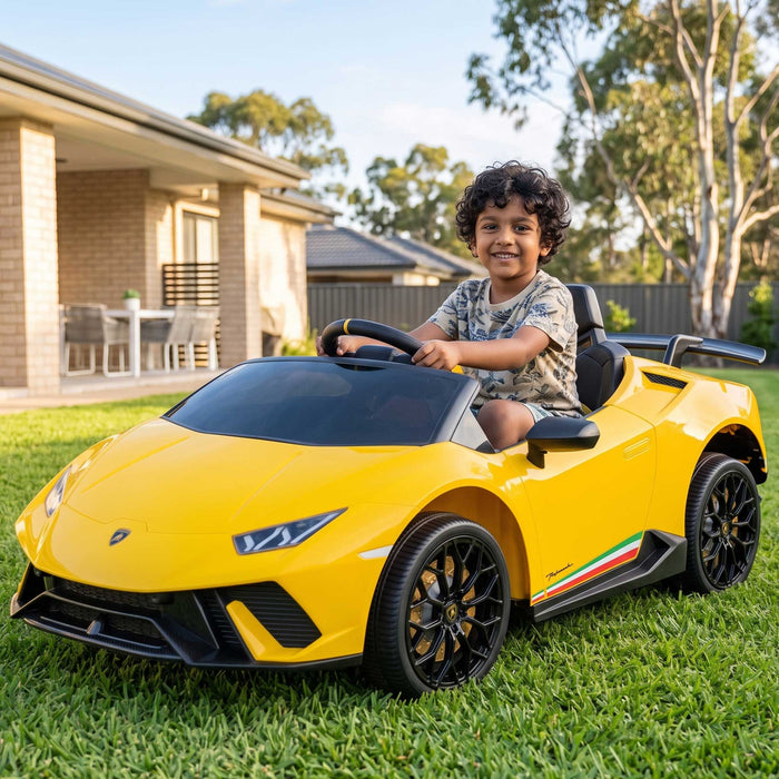 Lamborghini Aventador Officially Licensed Kids Ride On Car with Remote Control | Giallo (Yellow)