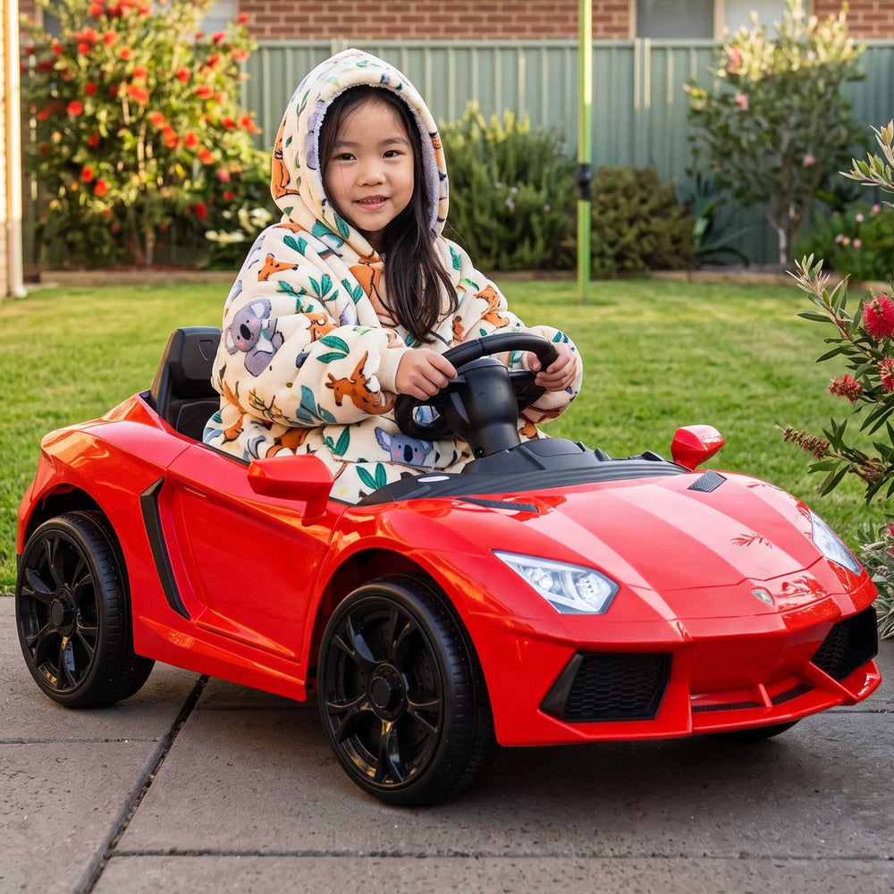 Lamborghini Inspired Kids Ride On Car with Parental Remote Control Rossa Red