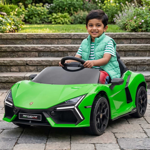 Lamborghini Revuelto Officially Licensed Kids Ride On Car with Remote Control Mantis Green