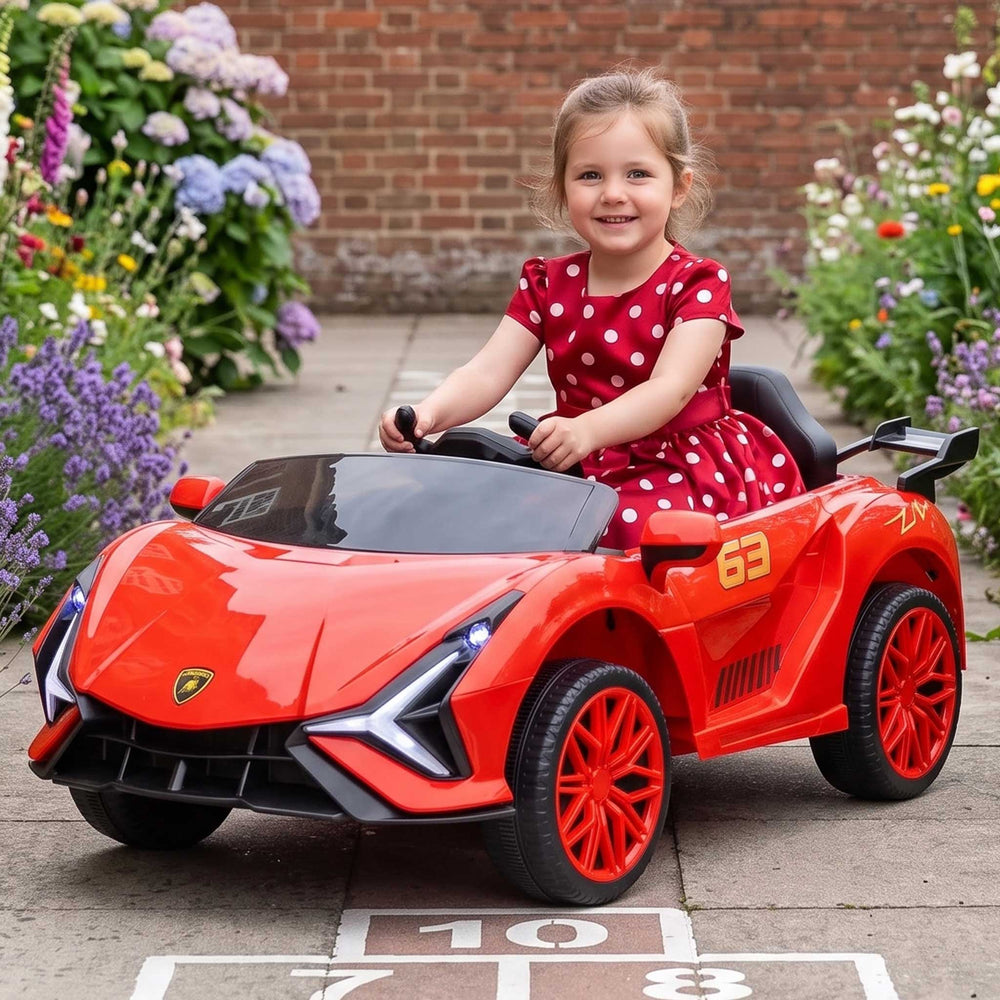 Lamborghini Sian Inspired Kids Ride On Car with Parental Remote Control | Rossa Red