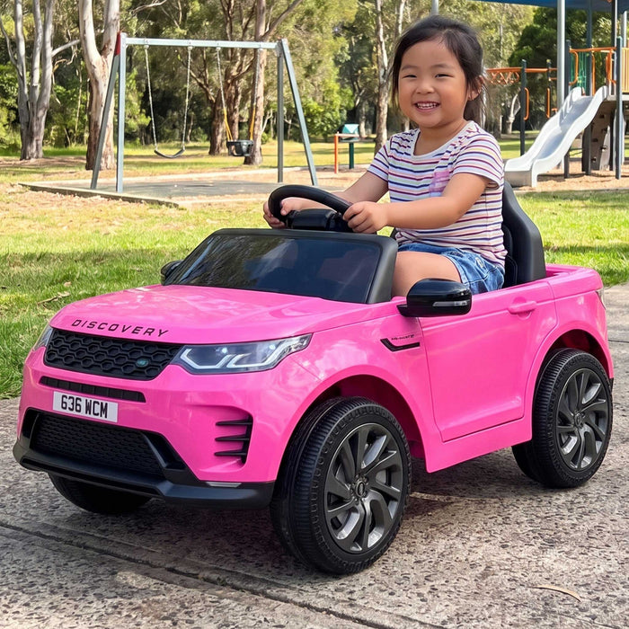 Land Rover Discovery Officially Licensed Kids Ride On Car with Remote Control-Hot Pink