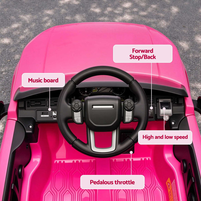 Land Rover Discovery Officially Licensed Kids Ride On Car with Remote Control-Hot Pink