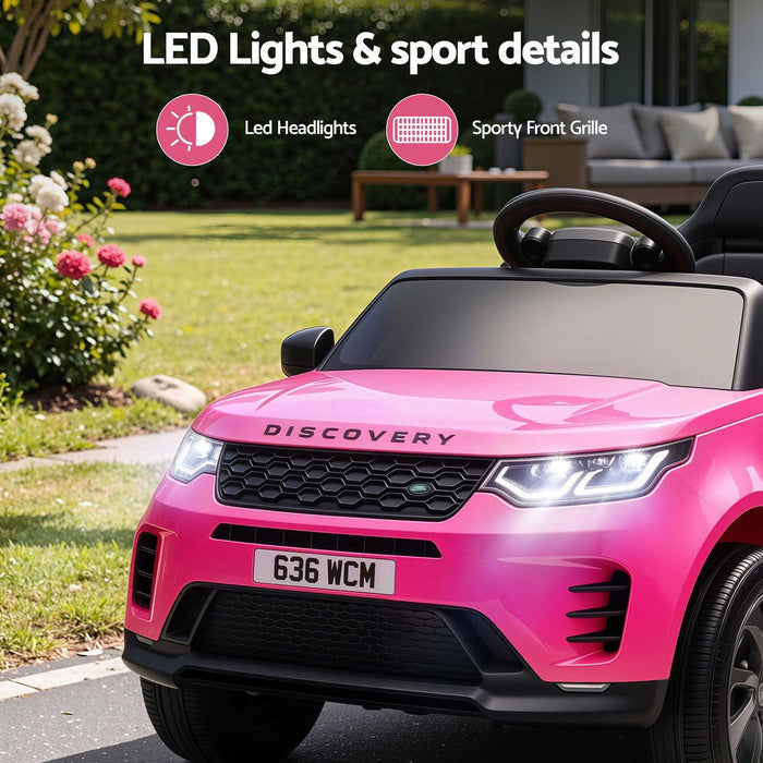 Land Rover Discovery Officially Licensed Kids Ride On Car with Remote Control-Hot Pink