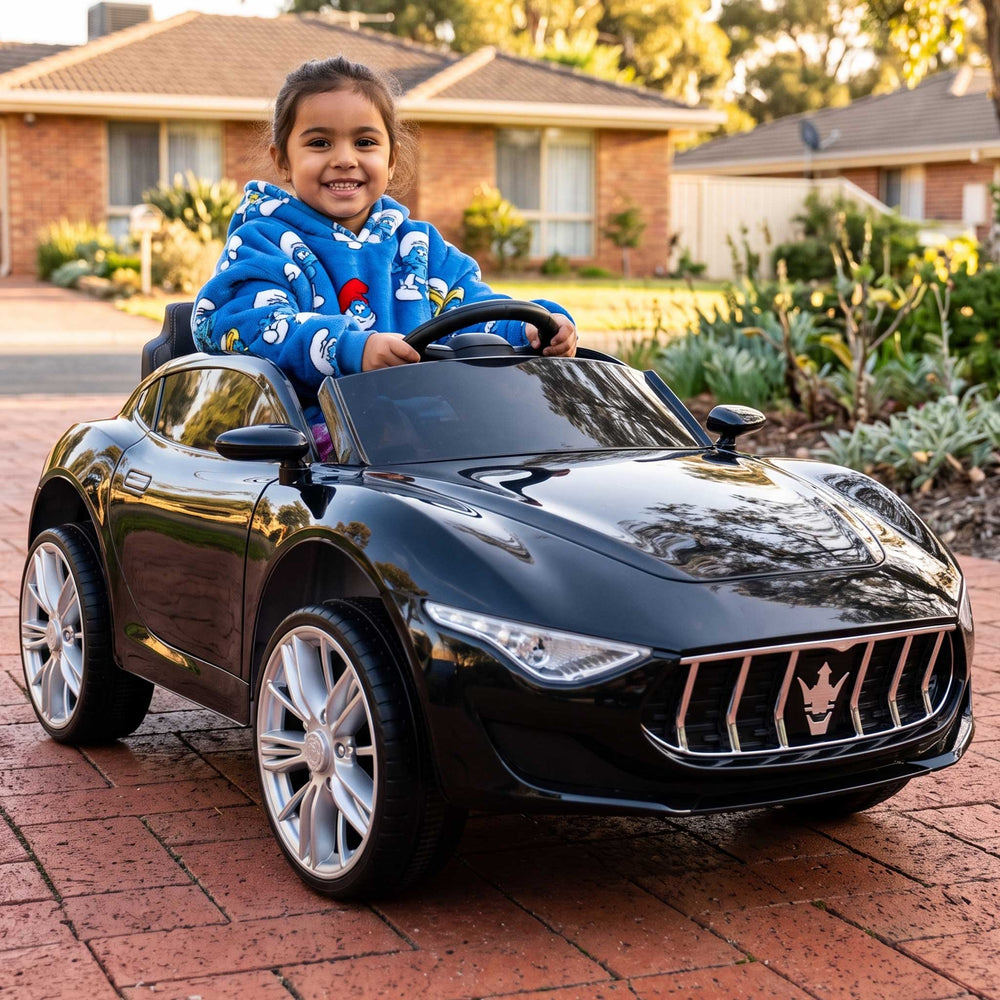 Maserati Inspired Kids Ride On Car with Remote Control | Midnight Black