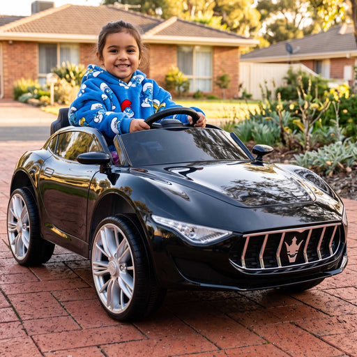 Maserati Inspired Kids Ride On Car with Remote Control | Midnight Black
