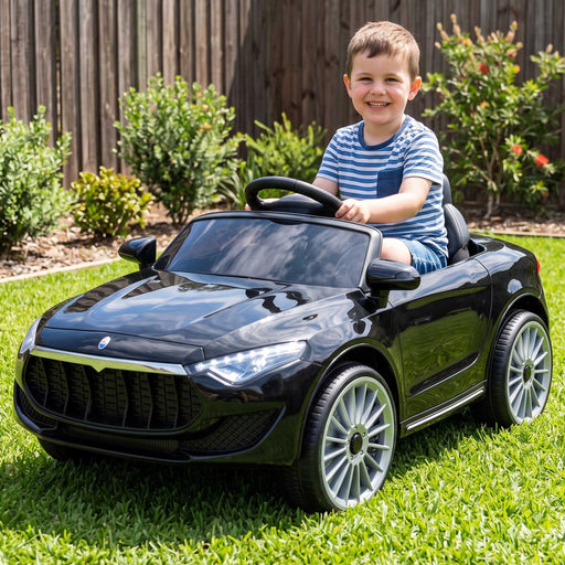 Maserati Inspired Kids Ride On Car with Remote Control | Midnight Black