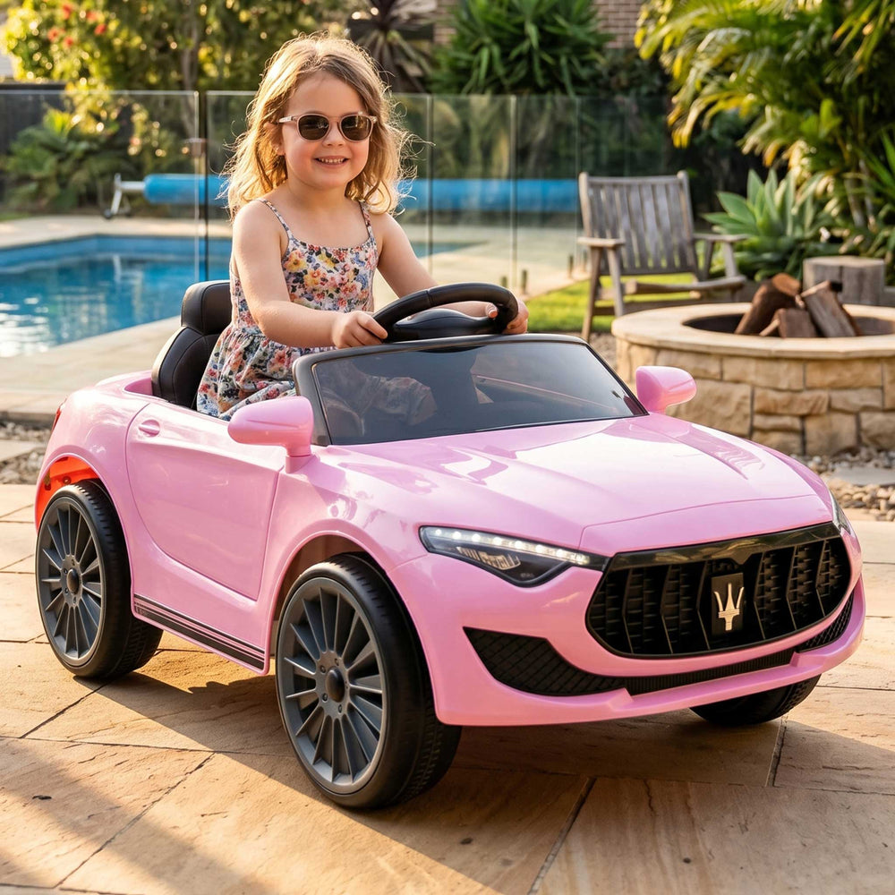 Maserati Inspired Kids Ride On Car with Remote Control Pink