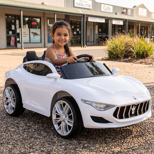 Maserati Inspired Kids Ride On Car with Remote Control | White