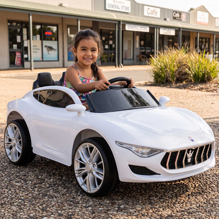 Maserati Inspired Kids Ride On Car with Remote Control | White