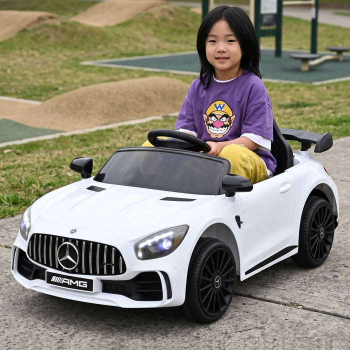 Mercedes Benz AMG GT R Licensed Kids Ride On Car with Remote Control White
