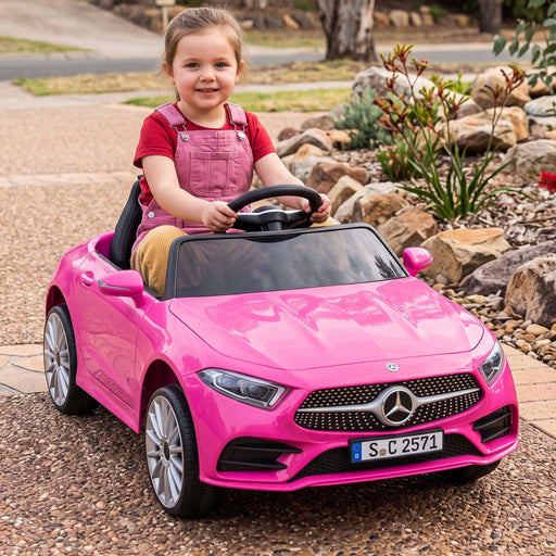 Mercedes Benz CLS 350 Officially Licensed Kids Ride On Car with Remote Control | Hot Pink