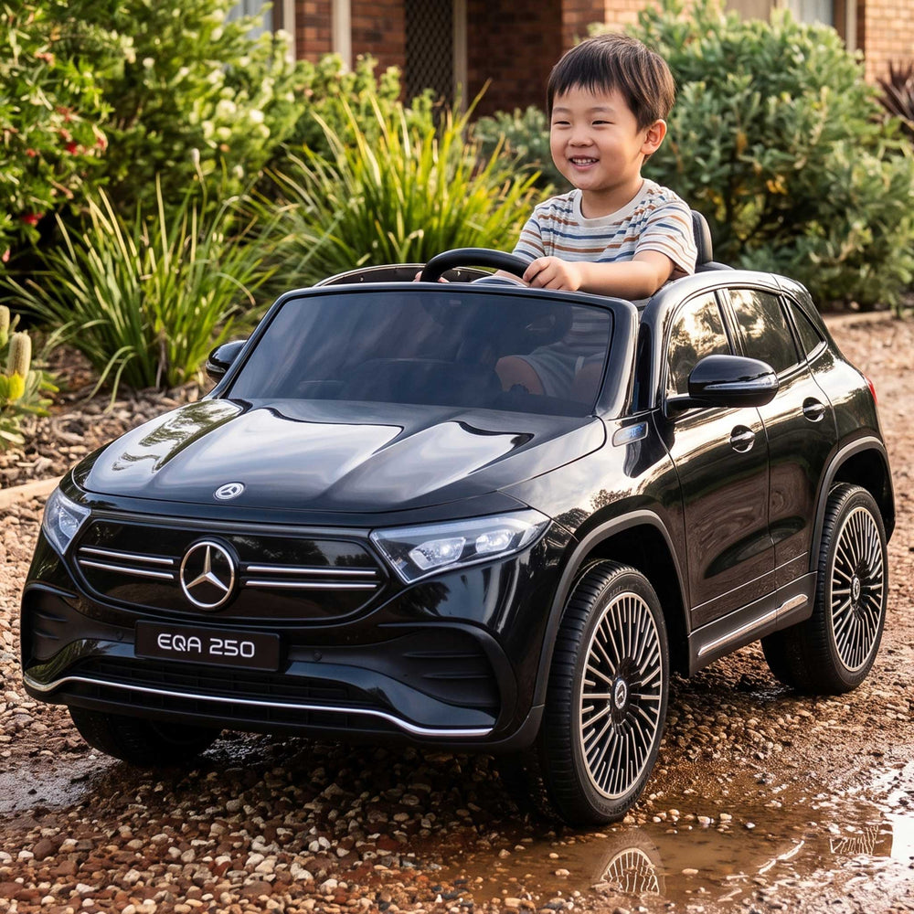 Mercedes Benz EQA 250 AMG Officially Licensed Kids Ride On Car with Remote Control Obsidian Black