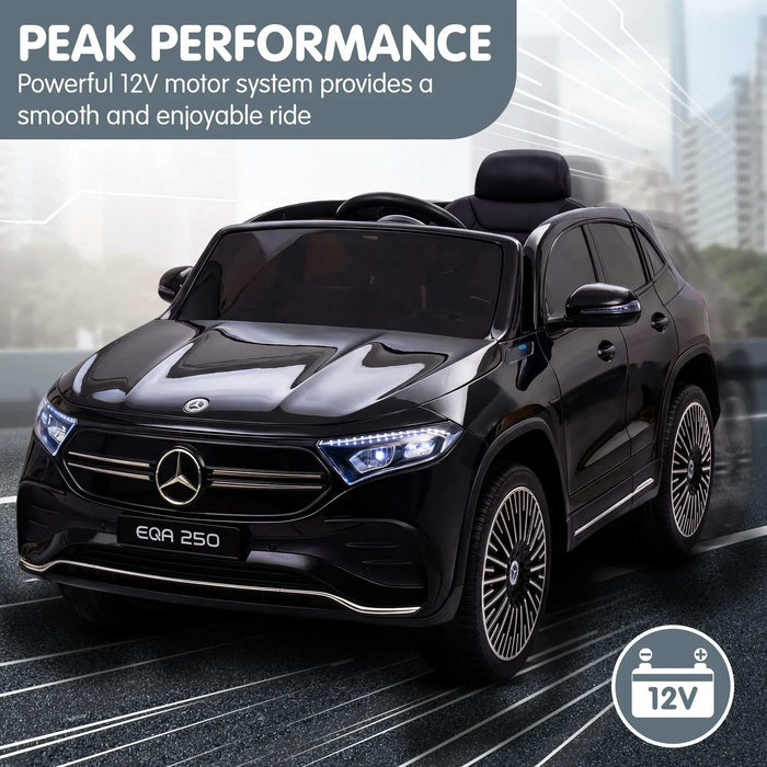 Mercedes Benz EQA 250 AMG Officially Licensed Kids Ride On Car with Remote Control Obsidian Black