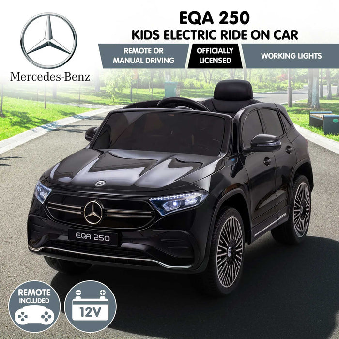 Mercedes Benz EQA 250 AMG Officially Licensed Kids Ride On Car with Remote Control Obsidian Black
