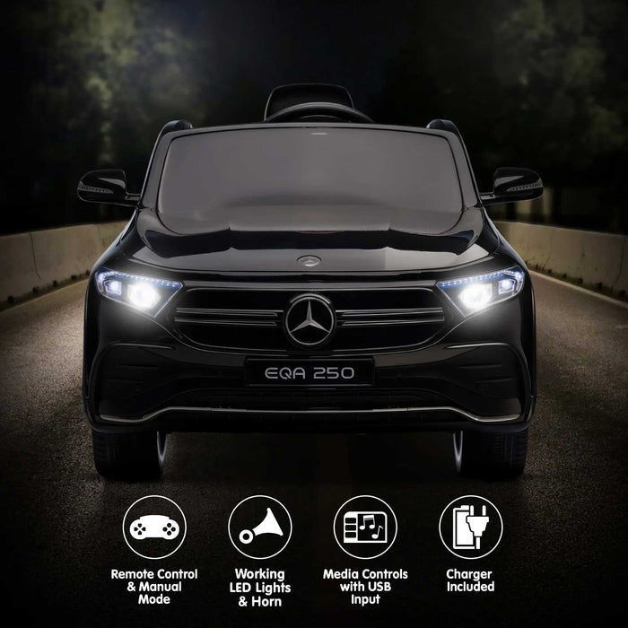 Mercedes Benz EQA 250 AMG Officially Licensed Kids Ride On Car with Remote Control Obsidian Black