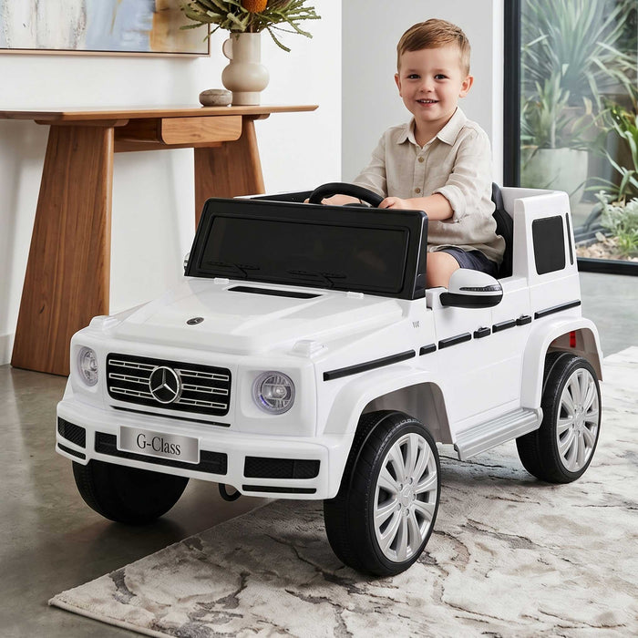 Mercedes Benz G500 Officially Licensed Kids Ride On Car with Remote Control | White