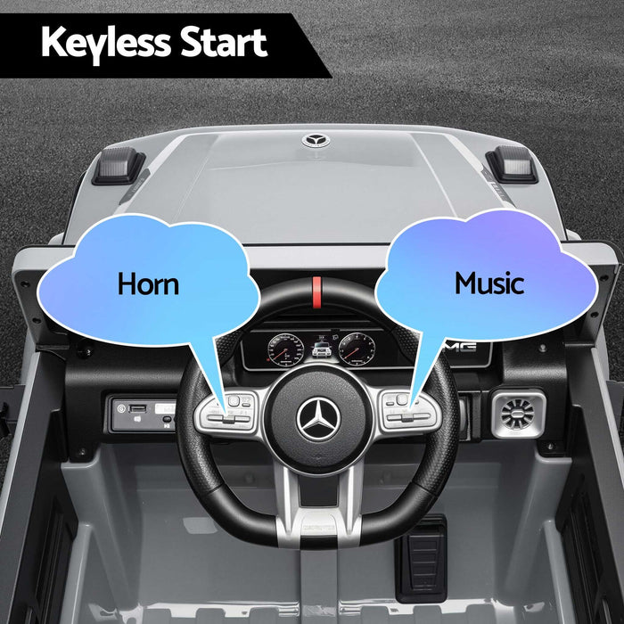 Mercedes Benz G63 AMG Licensed Kids Ride On Car with Remote Control Alpine Grey