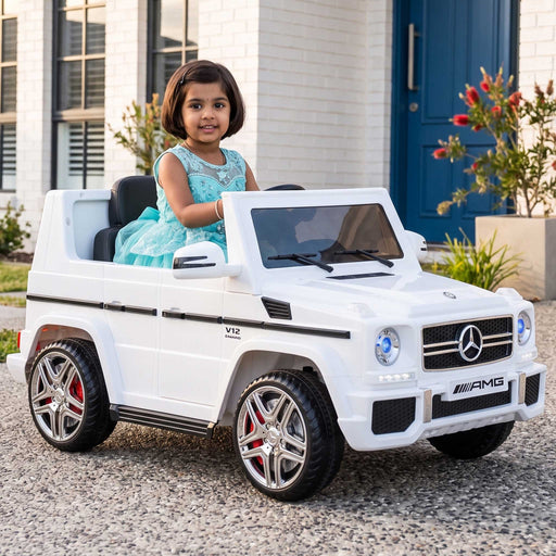 Mercedes Benz G65 AMG Licensed Kids Ride On Car with Remote Control | White