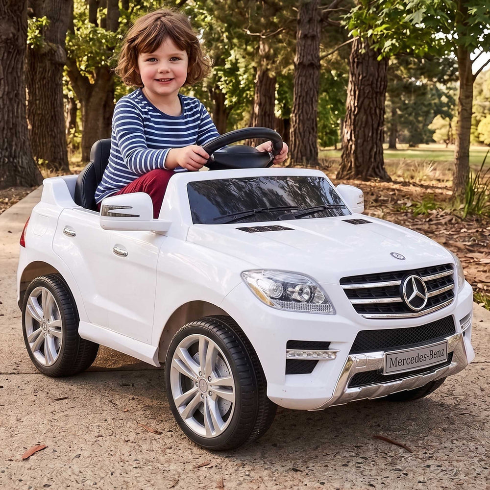 Mercedes Benz ML-350 Licensed Kids Ride On Car with Remote Control White 
