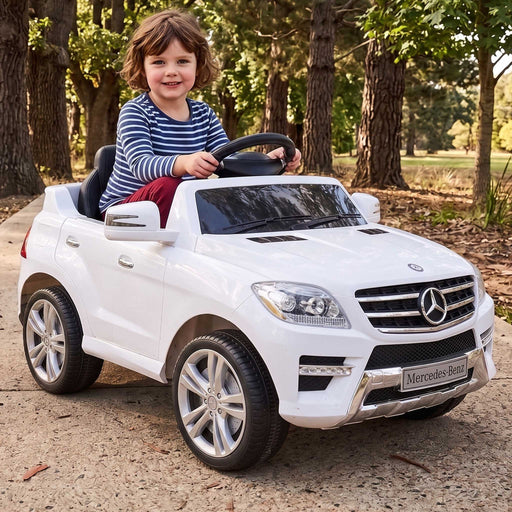 Mercedes Benz ML-350 Licensed Kids Ride On Car with Remote Control White 