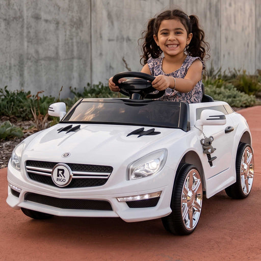 Mercedes Benz SL63 AMG Inspired Kids Ride On Car with Remote Control | White