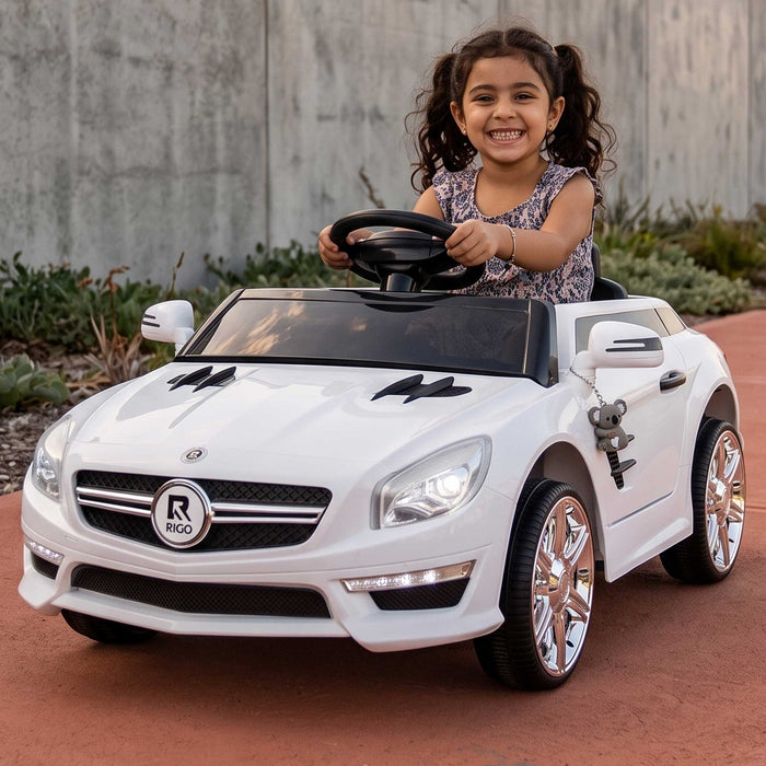 Mercedes Benz SL63 AMG Inspired Kids Ride On Car with Remote Control | White