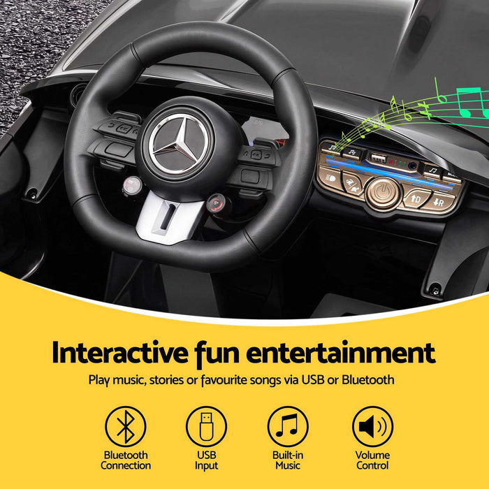 Mercedes Benz AMG C63 Licensed Kids Ride On Car with Remote Control Black