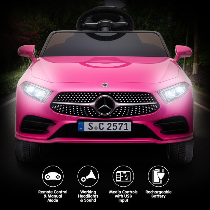 Mercedes Benz CLS 350 Officially Licensed Kids Ride On Car with Remote Control | Hot Pink
