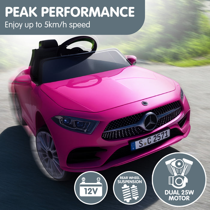 Mercedes Benz CLS 350 Officially Licensed Kids Ride On Car with Remote Control | Hot Pink