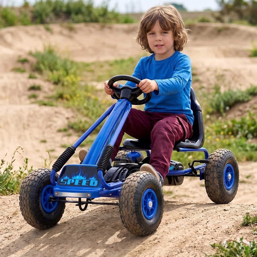 Mighty Racer Kids Pedal Powered Go Kart | Electric Blue