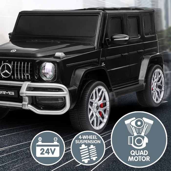 OVERSIZE 24V Twin (Two) Seater Officially Licensed Mercedes Benz AMG G63 Kids Ride On Car with Remote Control Cosmos Black