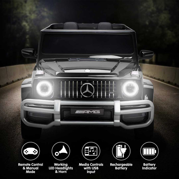 OVERSIZE 24V Twin (Two) Seater Officially Licensed Mercedes Benz AMG G63 Kids Ride On Car with Remote Control Cosmos Black