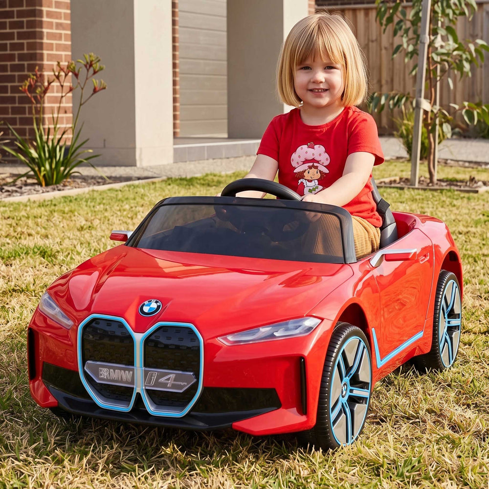 Officially Licensed BMW I4 Kids Ride On sports car with Remote Control | Royal Red