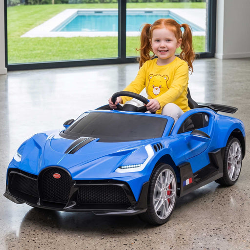 Officially Licensed Bugatti Divo Kids Premium Ride On Car with Remote Control | French Racing Blue