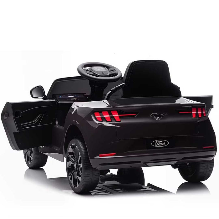 Officially Licensed Ford Mustang Mach-E Kids Ride On Car with Remote Control Shadow Black
