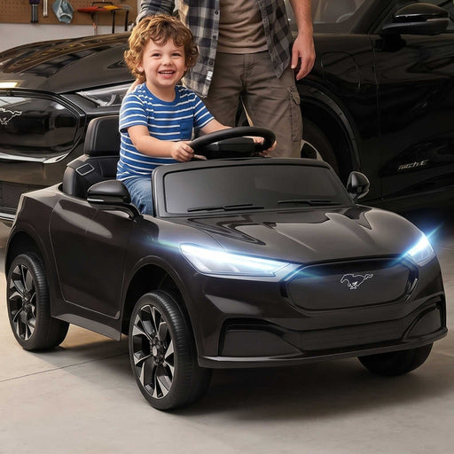 Officially Licensed Ford Mustang Mach-E Kids Ride On Car with Remote Control Shadow Black