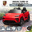 Officially Licensed Porsche Macan Turbo EV Kids Ride On SUV with Remote Control Guards Red
