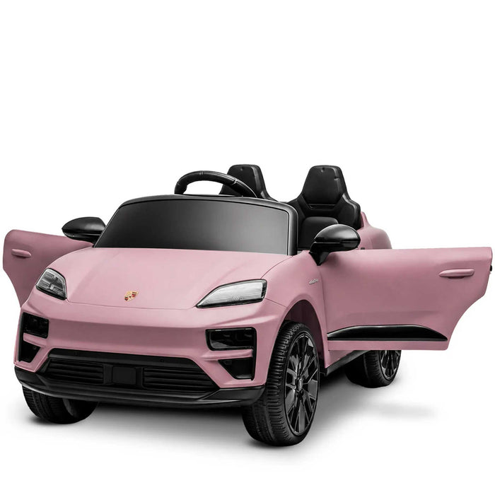 Officially Licensed Porsche Macan Turbo EV Kids Ride On SUV with Remote Control Icy Pink