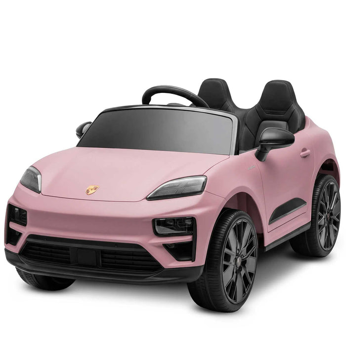 Officially Licensed Porsche Macan Turbo EV Kids Ride On SUV with Remote Control Icy Pink