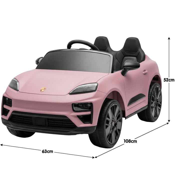 Officially Licensed Porsche Macan Turbo EV Kids Ride On SUV with Remote Control Icy Pink