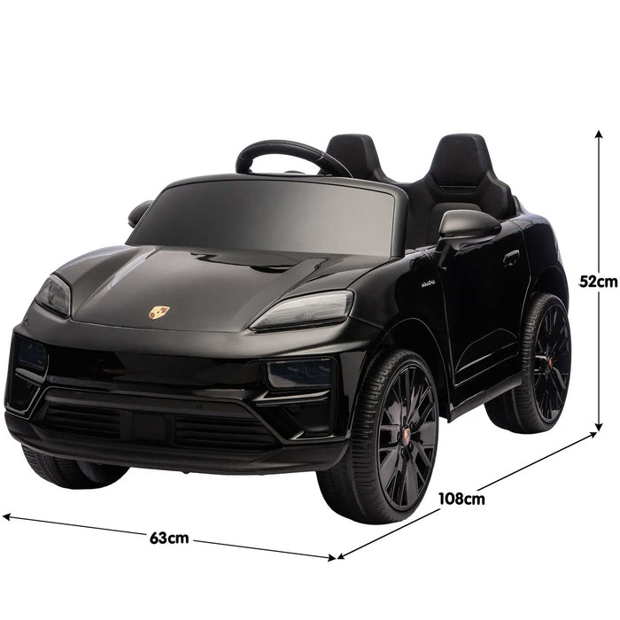 Officially Licensed Porsche Macan Turbo EV Kids Ride On SUV with Remote Control Jet Black