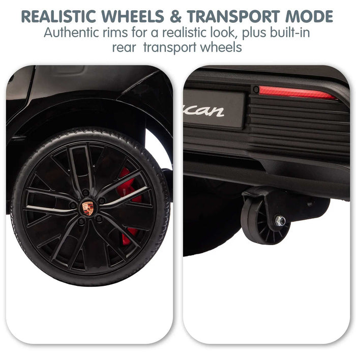 Officially Licensed Porsche Macan Turbo EV Kids Ride On SUV with Remote Control Jet Black