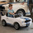 Officially Licensed Shelby Ford GT350 Kids Ride On Car with Remote Control White with Blue Cobra Stripes