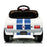 Officially Licensed Shelby Ford GT350 Kids Ride On Car with Remote Control White with Blue Cobra Stripes