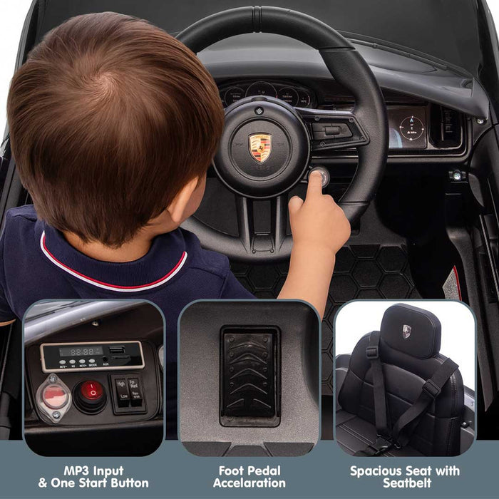 Officially Licensed Porsche Cayenne E Hybrid Coupe Kids Ride On SUV with Remote Control Midnight Black