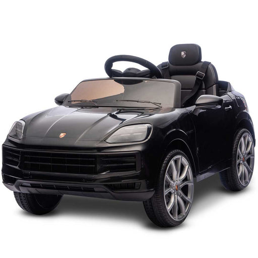 Officially Licensed Porsche Cayenne E Hybrid Coupe Kids Ride On SUV with Remote Control Midnight Black